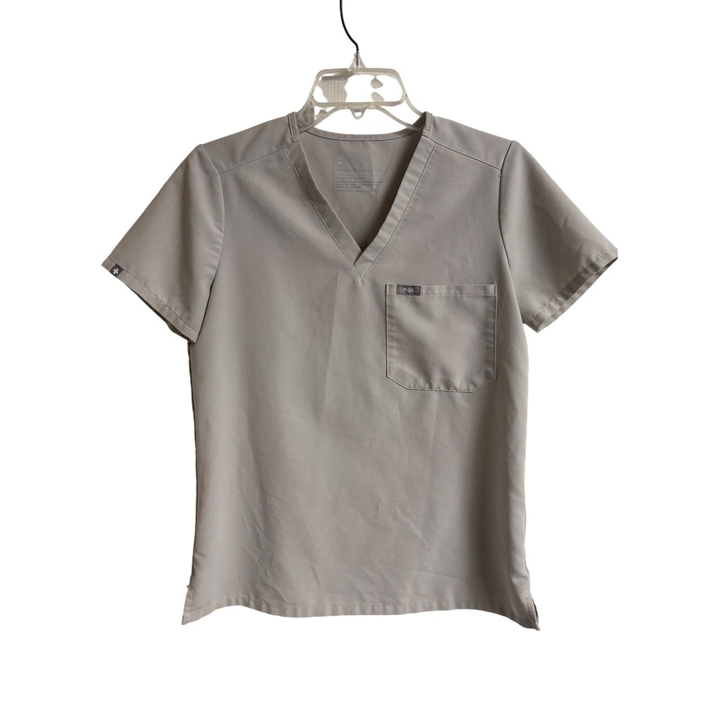 FIGS Catarina One-Pocket Scrub Top Light Grey XS Technical Collection